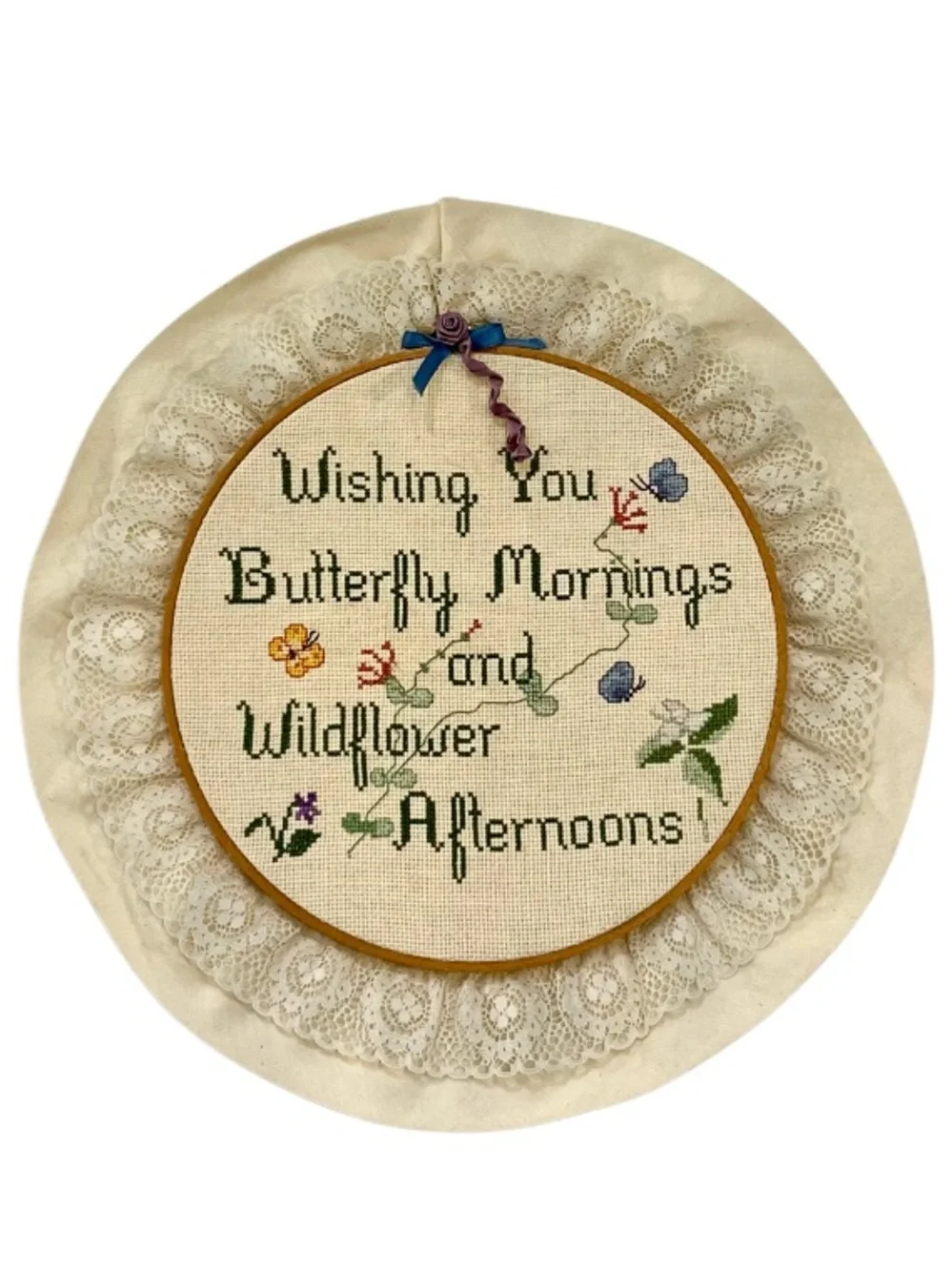 Wishing You Butterfly Mornings Wildflower Afternoons Cross Stitch